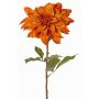Dahlia artificiel PHILLIPPA, collection écologique, orange-jaune, 65cm, Ø15cm