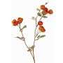 Fausse branche de rose-chou LORRAINE, collection écologique, orange-jaune, 60cm, Ø3cm
