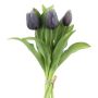 Bouquet de tulipes décoratives LONA, noir-blanc, 30cm, Ø20cm