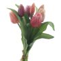 Bouquet de tulipes décoratives LONA, rose-fuchsia-crème, 30cm, Ø20cm