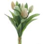 Bouquet de tulipes décoratives LONA, jaune-crème-vert, 30cm, Ø20cm