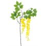 Branche de fleurs en tissu Glycine LIANMU, jaune, 140cm