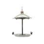 Abreuvoir à oiseaux au style vintage en zinc TUNCEL, parapluie avec oiseau, suspendu, gris, 56cm, Ø17cm