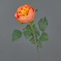 Rose pommée artificielle VANNI, orange, 60cm, Ø9cm