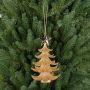 Pendentif acrylique Petit sapin avec étoile RION, paillettes, or, 12cm, Ø9cm