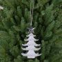 Suspension acrylique Sapin RION avec étoile, paillettes, blanc-argent, 12cm, Ø9cm