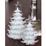 Suspension acrylique Sapin RION avec étoile, paillettes, blanc-argent, 12cm, Ø9cm