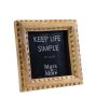 Cadre photo en bois de manguier ALVAR, aspect joint, marron, 13x13x2cm
