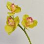 Branche d'orchidée Cymbidium artificielle SERAPHINA, vert-rose, 45cm, Ø10-13cm