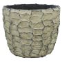 Pot décoratif en céramique SILVAM texturé, gris foncé, 10,5cm, Ø12,5cm