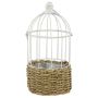 Nichoir et panier à plantes TUKFE en roseau, à suspendre, beige-blanc, 40 cm, Ø 18 cm