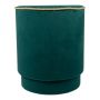 Tabouret en velours bordure dorée NANNA, pétrole, 45cm, Ø38cm