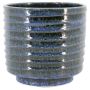 Pot de fleurs en terre cuite STELER rainuré, avec socle, bleu, 19 cm, Ø 21 cm