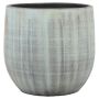 Pot en céramique DELTA rainuré, bleu-gris clair, 30 cm, Ø 32 cm