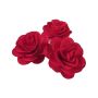 Fleurs décoratives en bois DELPHINE, 5 pièces, rouges, Ø5cm