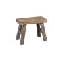 Tabouret rectangulaire en bois ALVE, marron-gris, 25x12x20cm