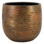 Pot en céramique RODYN à rainures, dégradé de couleurs, doré, 45 cm, Ø 49 cm