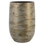 Vase en céramique RODYN avec rainures, dégradé de couleurs, blanc-or, 50cm, Ø32cm