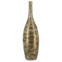 Vase décoratif en céramique RODYN avec rainures, dégradé de couleurs, blanc-or, 80cm, Ø23cm