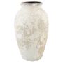 Vase d’ornement en céramique SENTIF texturé, blanc antique, 50cm, Ø26cm