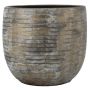 Pot en céramique RODYN rainuré, dégradé de couleurs, marron, 32 cm, Ø 34 cm