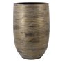 Vase en céramique RODYN avec rainures, dégradé de couleurs, marron, 50cm, Ø32cm