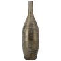 Vase décoratif en céramique RODYN avec rainures, dégradé de couleurs, marron, 80cm, Ø23cm