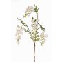 Branche de glycine artificielle SOULA avec fleurs, blanche, 80cm, Ø7-8cm