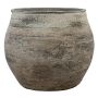 Pot en céramique rustique CINMIK avec dégradé de couleurs, motifs, marron, 36cm, Ø39cm