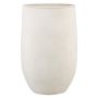 Vase à plantes SOLIM, motif en relief, céramique, blanc, 40cm, Ø26cm