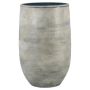 Vase à plantes SOLIM, motif en relief, céramique, bleu-gris, 50cm, Ø32cm