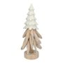 Figurine décorative sapin TOJA en bois et céramique, naturel-blanc, 36cm, Ø13cm