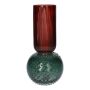 Vase de table en verre FRODO à motifs rainurés et à pois, bleu-rouge-transparent, 20cm, Ø9,5cm