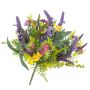 Bouquet estival artificiel ERIFE, lavande et bouton d'or, multicolore, 25cm, Ø20cm