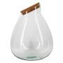 Bocal de conservation ELULY avec couvercle en liège, recyclé, transparent, 45cm, Ø34cm