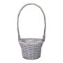 Panier à fleurs BARONIKA avec poignée, osier, gris, 48 cm, Ø 25 cm