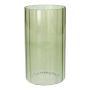 Vase décoratif BLANDINA, en verre, rainuré, vert transparent, 18 cm, Ø 10 cm