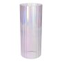 Vase à fleurs BLANDINA, en verre, rainures, lilas-irisé-transparent, 24cm, Ø10cm