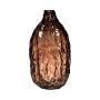 Vase-bouteille CLIFFORD à motif veiné, en verre, marron-transparent, 22cm, Ø11,3cm