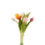 Bouquet de tulipes synthétiques LEANA, rose-orange, 30cm, Ø20cm