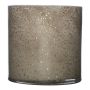 Bougies en verre cylindriques SANYA EARTH, mouchetées, gris-or, 12cm, Ø12cm