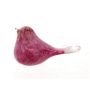 Figurine décorative Oiseau ABOLLA en verre, rose fuchsia-transparent, 17x8x9cm