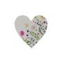 Décoration printanière Cœur BINKIE avec motif floral, blanc-multicolore, 13,5x2x13,5cm