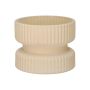 Support de bougie réversible en verre ARTORIUS pour bougies chauffe-plat maxi et bougies cylindriques, couleur sable mat, 7cm, Ø9cm