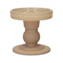 Bougeoir pour bougie cylindrique en verre KLEOFINA, avec socle, beige mat, 8,5cm, Ø8,5cm