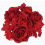Déco de bougie artificielle INGA, rose, hortensia, rouge, Ø10cm