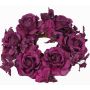Déco de bougie artificielle INGA, rose, hortensia, violet, Ø15cm