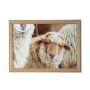 Plateau d'appui BJARKA, motif mouton, blanc-brun, 43x33x7cm