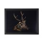 Plateau de genoux BJARKA, motif cerf, marron-noir, 43x33x7cm