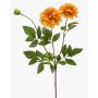 Fleur décorative dahlia NAXOS avec fleurs, orange-jaune, 70cm, Ø10-11cm